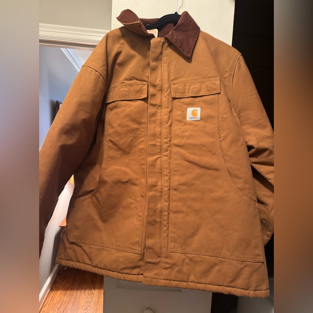 Vintage Carhartt CQ186 BRN Quilted-Nylon Lined Duck Arctic Traditional Coat